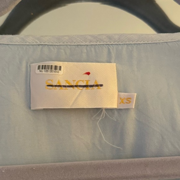 Sancia Tamris Dress Light Blue Linen Long Sleeves Size XS - Picture 5 of 5